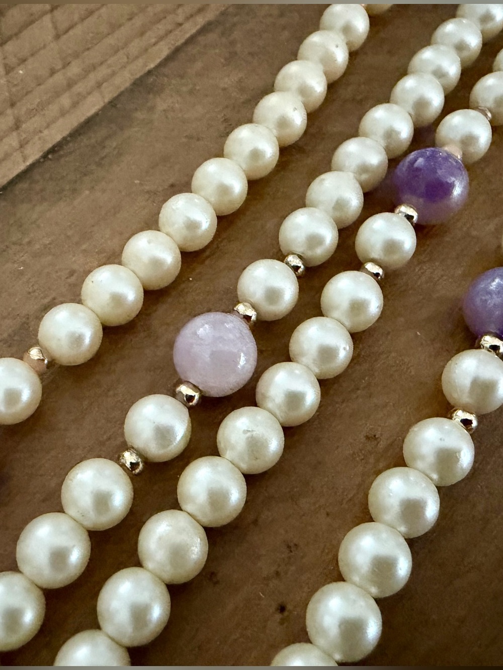 36” MULTICOLORED FRESHWATER PEARLS & AMETHYST  ENDLESS STRAND NECKLACE
